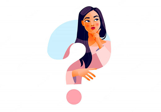 Illustration of woman having questions